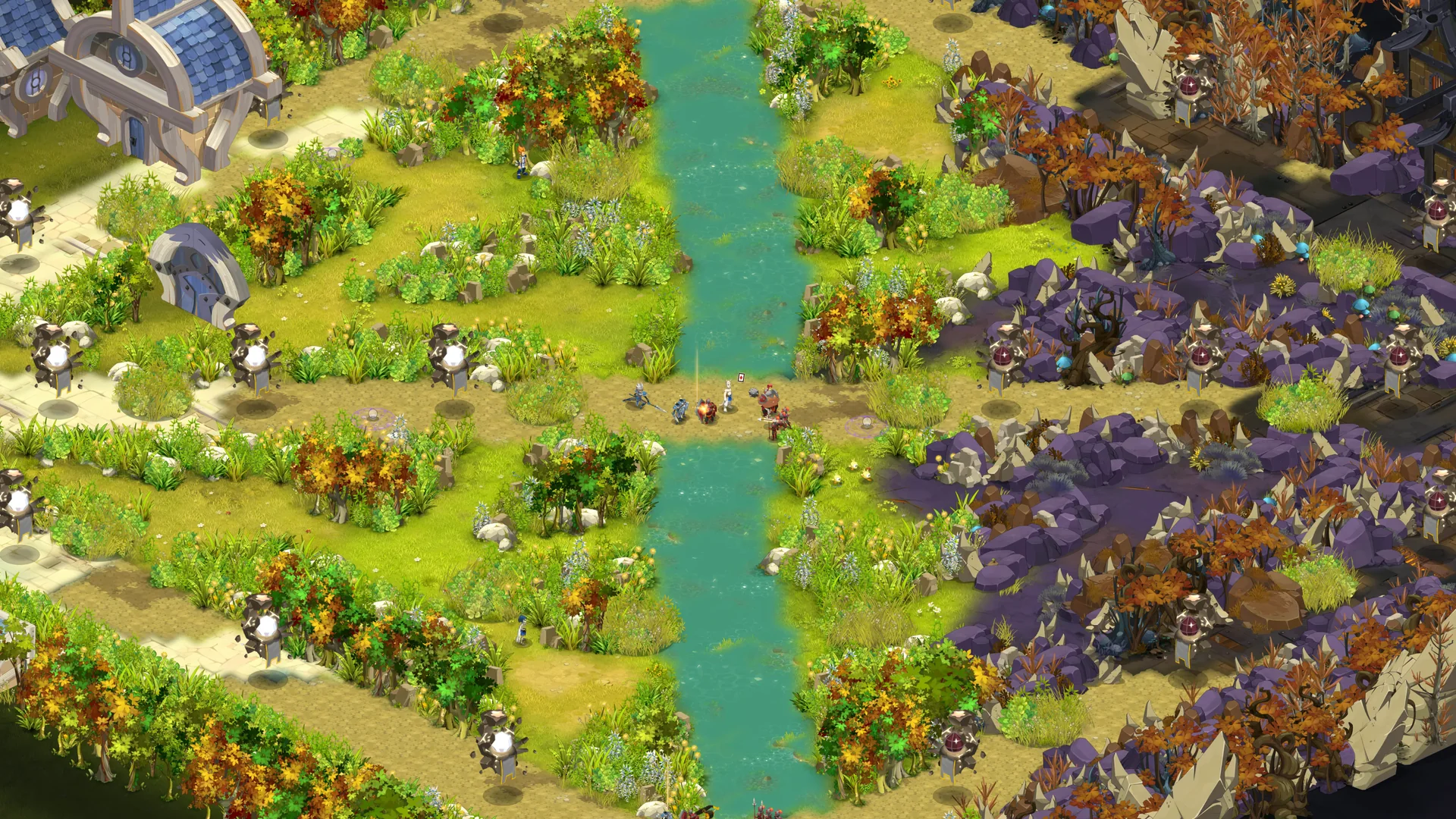 La carte : voies, jungle et fosses